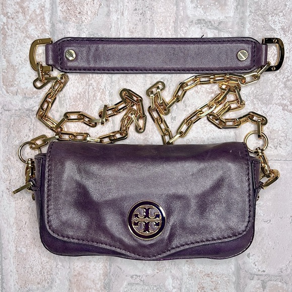 Tory Burch Handbags - Tory Burch Mini Crossbody Leather gold Chain